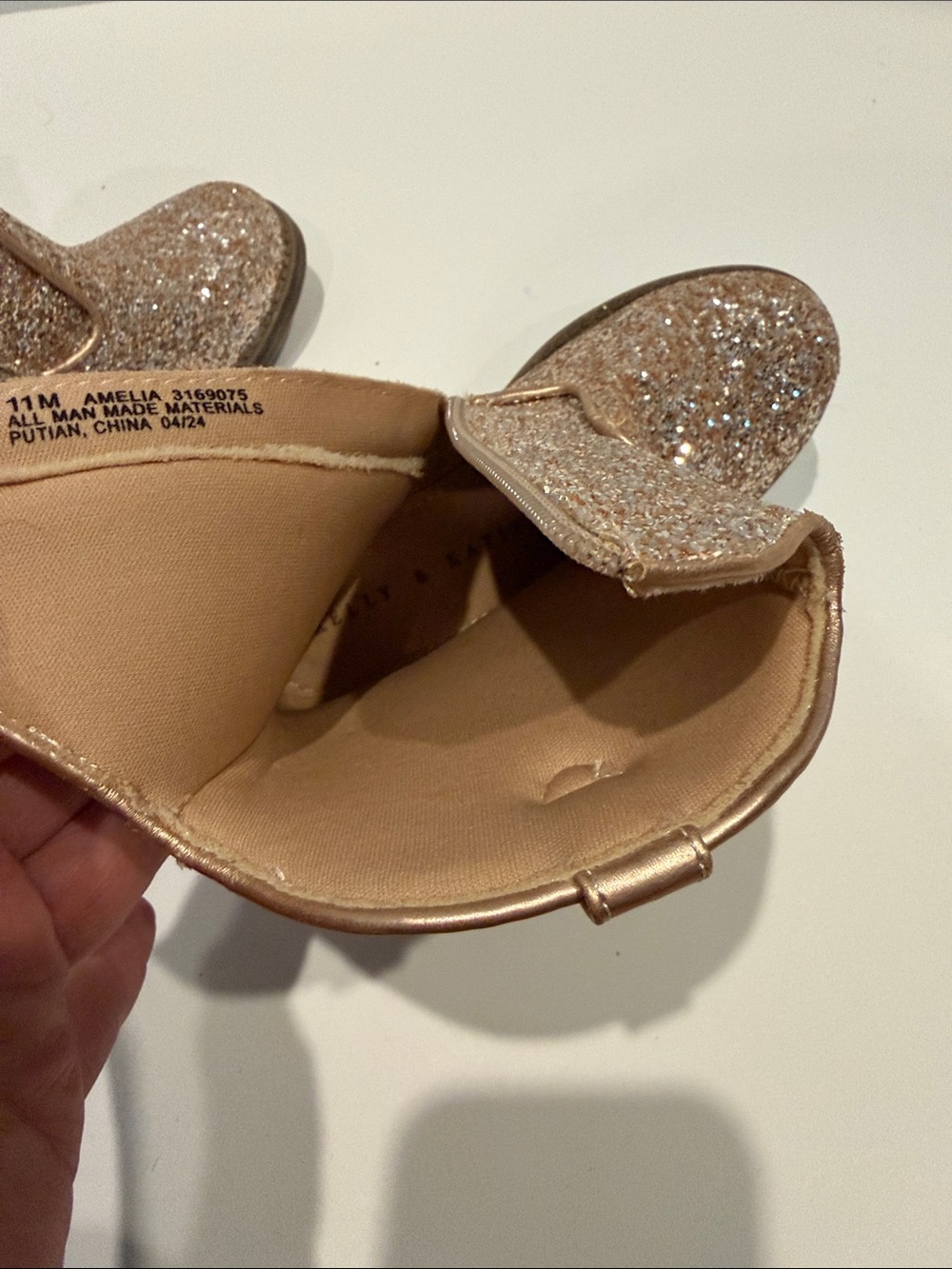 Kelly & Katie lil Amelia Gold Sparkle Glitter Western cowboy Boot cowgirl sz 11 - Picture 11 of 11